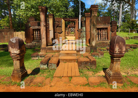 Banteay Srey, Khmer-Tempel in Angkor, Siem Reap, Kambodscha. Stockfoto