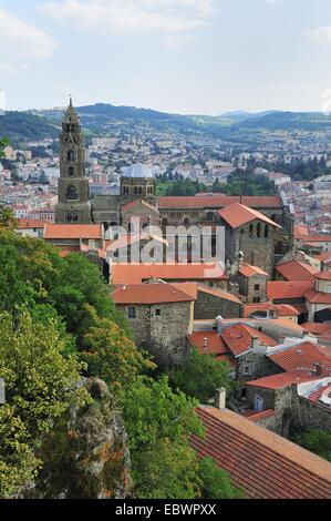 Le Puy Kathedrale Cathédrale Notre-Dame du Puy, UNESCO World Heritage Site, Le Puy-En-Velay, Haute Loire, Auvergne, Frankreich Stockfoto