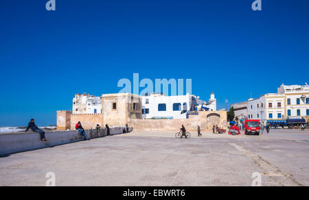 Sqala De La Kasbah, Malecon, der Altstadt von Essaouira, Platz Moulay Hassan, UNESCO-Weltkulturerbe, Marokko, Nordafrika Stockfoto