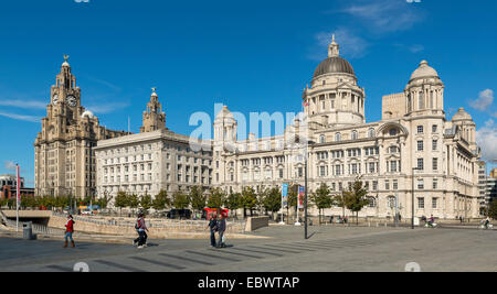 Royal Liver Building, Cunard Building, Port of Liverpool Building, UNESCO-Welterbe Site Liverpool Mercantile Seestadt Stockfoto