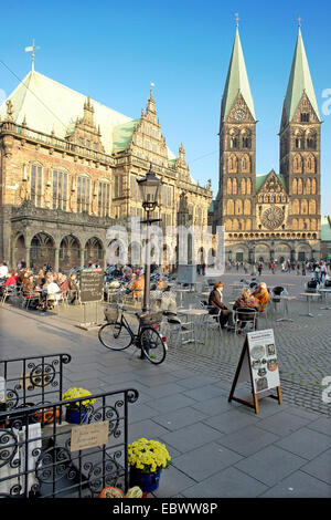Marktplatz mit Rathaus, Deutschland, Bremen Stockfoto
