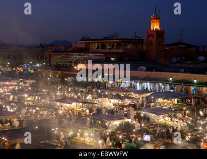 Djemaa el Fna Marktplatz bei Nacht, Marokko, Marrakesch Stockfoto