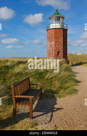 Alter Leuchtturm am roten Felsen, Deutschland, Schleswig-Holstein, Sylt, Kampen Stockfoto