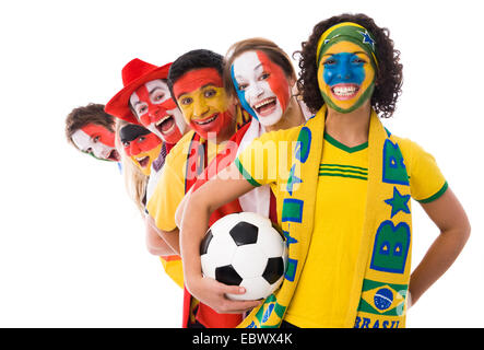 internationale Fußball-fans Stockfoto