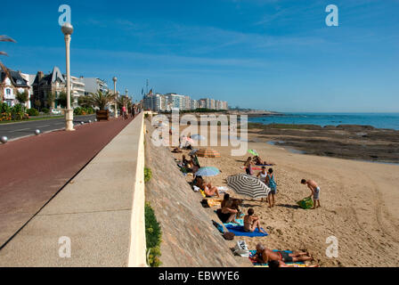 Strand von Les Sables-d ' Olonne, Frankreich Poitou Vend e, Charente-Maritime, Les Sables-d ' Olonne Stockfoto