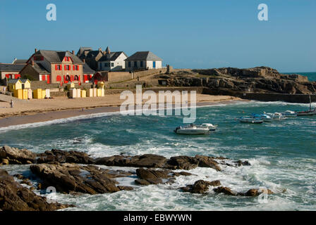 Strand von Batz-Sur-Mer bei C Te Sauvage, Frankreich, Bretagne, Batz Sur Mer Stockfoto