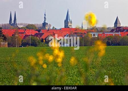 Soest mit Wiesen Kirche, Sankt-Petri-Kirche und Sankt Pauli Kirche, Deutschland, Nordrhein-Westfalen, Soest Stockfoto