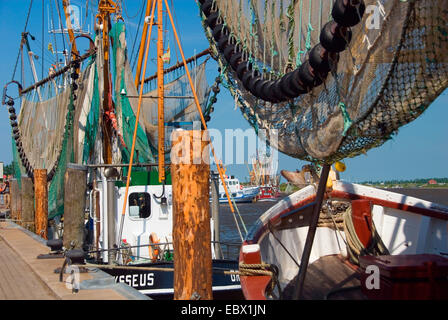 Angeln Kutter im Hafen, Deutschland, Niedersachsen, Greetsiel Stockfoto