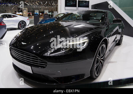 Aston Martin DB9 Ruß auf Genf International Motor Show 2014 Stockfoto