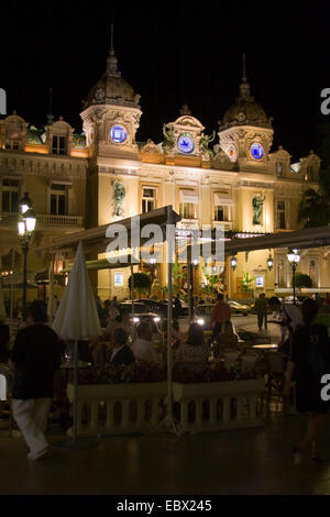 Casino in Monte Carlo in der Nacht, Frankreich, Monaco Stockfoto