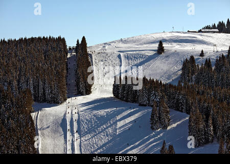 Ski-Pisten Gruenten, Deutschland, Bayern, Allgäu, Gruenten Stockfoto