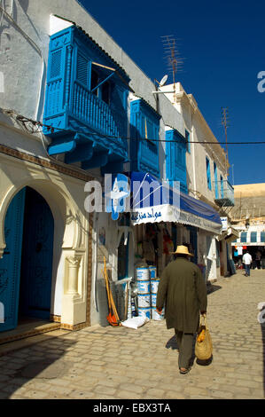 Gasse auf der Insel Djerba, Tunesien Stockfoto