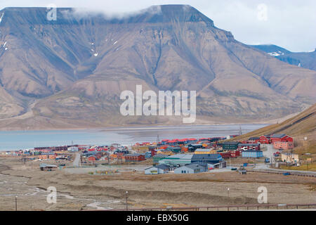 Blick von Südwesten, Norwegen, Spitzbergen, Longyearbyen Stockfoto