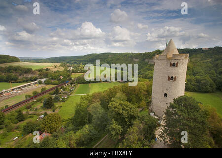 Burg Saaleck, Deutschland, Sachsen-Anhalt, Vogtlaendische Schweiz Stockfoto