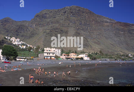 Der Strand in La Playa, Valle Gran Rey, Kanarische Inseln, La Gomera Stockfoto