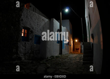 Adamas nachts, Adamas, Cyclades, Milos, Griechenland Stockfoto