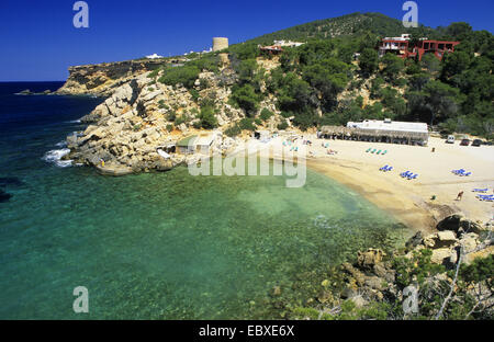 Cala Carbo Strand, Spanien, Balearen, Ibiza Stockfoto