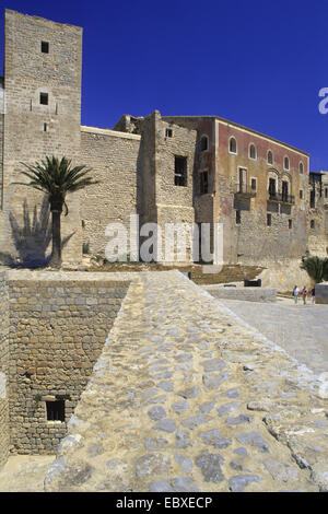 Dalt Vila, arabischen Almudaina von der Bastion San Bernat, Spanien, Balearen, Ibiza Stockfoto