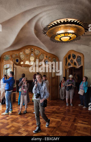 Casa Batllo Bel Etage Interieur von Antoni Gaudi in Barcelona, Katalonien, Spanien. Stockfoto