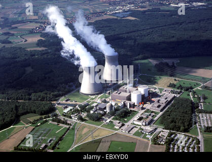 Luftbild des Kernkraftwerks Gundremmingen, Deutschland, Bayern, Gundremmingen Stockfoto