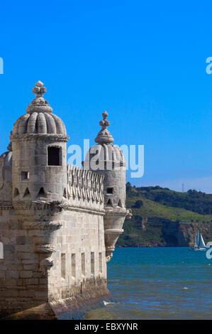 Belém Turm, Torre de Belém, gebaut von Francisco de Arruda, Lissabon, Portugal, Europa Stockfoto