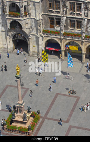 Neues Rathaus, neues Rathaus, Marienplatz-Platz, München, Bayern Stockfoto