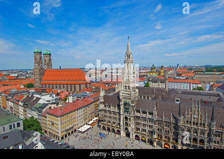 Neues Rathaus, neues Rathaus, Marienplatz-Platz, München, Bayern Stockfoto