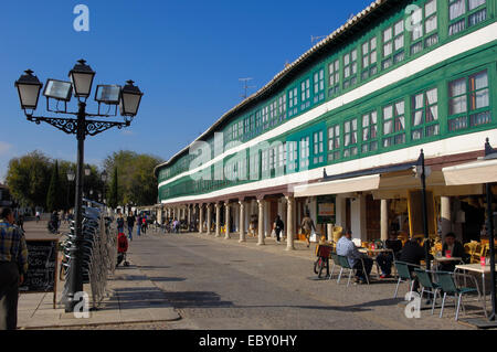 Plaza Mayor Hauptplatz, Almagro, Provinz Ciudad Real, Route des Don Quijote, Castilla-La Mancha, Spanien, Europa Stockfoto