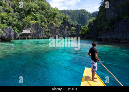 Eingang der Barracuda See, Schutzgebiet Insel Coron, Coron Island, Calamian Inseln, Palawan, Mimaropa, Philippinen Stockfoto