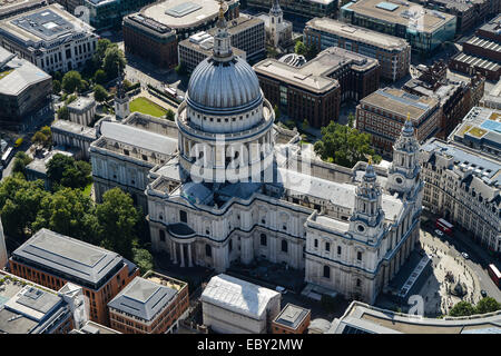 Eine Luftaufnahme der St. Pauls Kathedrale in London Stockfoto