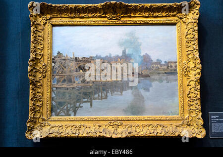 Claude Monet 1840-1926 Die Straße Brücke von Argenteuil unter Reparatur 1872 Öl auf Leinwand Fitzwilliam Museum, Cambridge, England Stockfoto