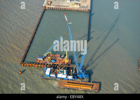 Eine Luftaufnahme des neuen Liegeplätze im Bau in Felixstowe in Suffolk Stockfoto