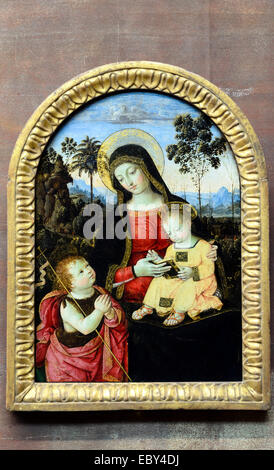 Berbardino di Betto genannt il Pinturicchio c. 1452-1513 Jungfrau und Kind mit dem Kind der Hl. Johannes der Täufer Fitzwilliam Museum, Cambridge, England Stockfoto