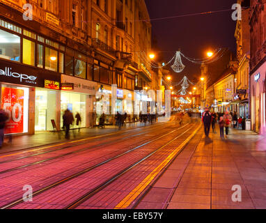 Zagreb, Advent, Ilica Straße Stockfoto