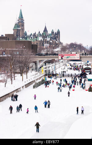 Rideau Canal Skateway, Ottawa, Ontario, Kanada. Stockfoto