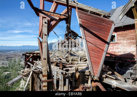 Kennecott Mine, auch bekannt als Kennecott Minen oder AHRS Seite Nr. XMC-001, ist einem verlassenen gewinnenlager in Valdez-Cordova, Alaska Stockfoto