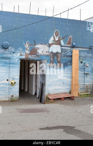 Ein Wandbild an einer Wand in Anchorage, Alaska, USA Stockfoto