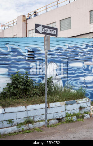 Ein Wandbild an einer Wand in Anchorage, Alaska, USA Stockfoto