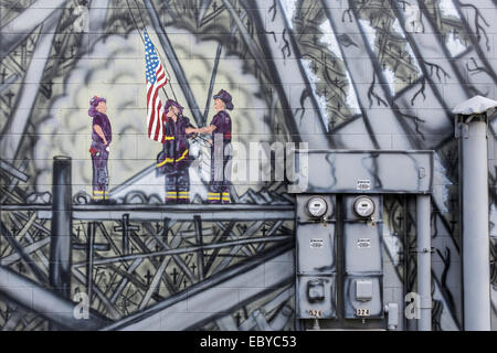 Ein Wandbild an einer Wand in Anchorage, Alaska, USA Stockfoto