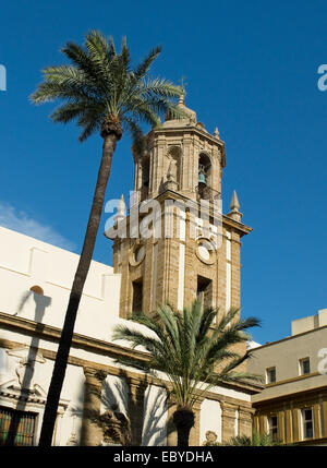 Iglesia de Santiago in Plaza De La Catedral. Cadiz. Andalusien, Spanien Stockfoto