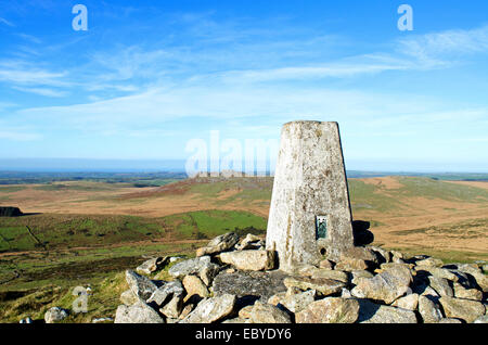 Der Gipfel des Brown Willy Tor auf Bodmin Moor, der höchste Punkt in Cornwall, Großbritannien Stockfoto