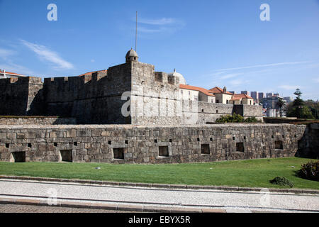 Forte de São João Baptista da Foz an der Mündung des Douro Stockfoto