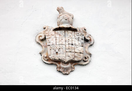 Aus Marmor Wappen in Monsaraz Templer Dorf im Alentejo Portugal. Stockfoto