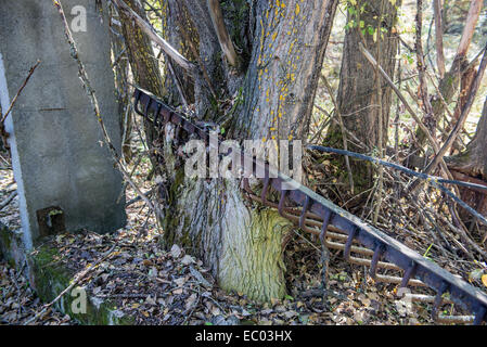 Stadion "Avangard" in Pripyat verlassene Stadt, Sperrzone von Tschernobyl, Ukraine Stockfoto