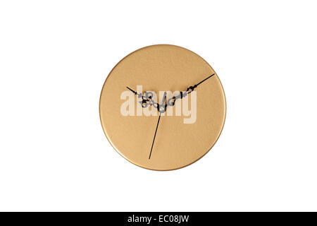 Wanduhr, isoliert auf weiss Stockfoto