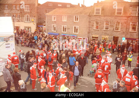 Padstow Santa Run 2014 Santa Bike Ride Cornwall Stockfoto