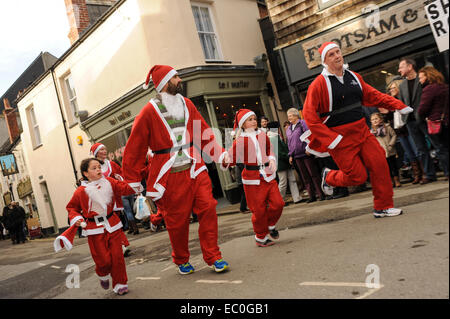 Padstow Santa Run 2014 Santa Bike Ride Cornwall Stockfoto