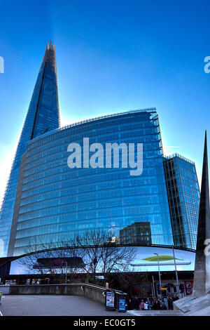 Die Scherbe, genannt der Shard of Glass, Shard London Bridge und London Bridge Tower, früher ist eine 72-geschossiges Hochhaus Stockfoto