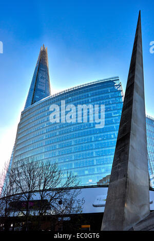 Die Scherbe, genannt der Shard of Glass, Shard London Bridge und London Bridge Tower, früher ist eine 72-geschossiges Hochhaus Stockfoto