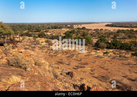 Mapungubwe Nationalpark, Zusammenfluss Aussichtspunkt Limpopo und Shashi Fluss Mündung, Provinz Limpopo, Südafrika, Stockfoto